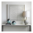 white framed pictures for living room Uttermost Framed Print Matte White Frame And Inner Fillet, Under Glass, Linen Matting, Embroidered Artwork In Beige And Off-white Linen Looking Fabric, Abstract Design