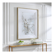 living room wall decor modern Uttermost Modern Abstract Art Neutral Abstract Print, Light Gray, White, Gold Leaf, Triple Matting With Spacers, Warm Silver Leaf Finish On Petite Rectangle Frame, Under Glass