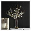 faux boxwood tree Uttermost Table Top Accessories Effortlessly Arranged As If Freshly Harvested, These Quince Branches Exemplify The True Characteristics Of Live Blooms. Varying In Stages Of Openness, Cream Buds Are Accented By Natural Rocks In A Clear Glass Vase.