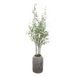 silk flower home decor Uttermost Trees-Greenery Botanicals Life-like River Birch Stems Creating A Minimalist Modern Statement Featuring Faux Moss And An Aged Stone Finished Concrete Urn.
