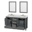 60 inch double sink vanity Wyndham Vanity Set Dark Gray Modern