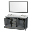 bathroom double basin cabinets Wyndham Vanity Set Dark Gray Modern