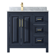 3 drawer vanity cabinet Wyndham Vanity Set Dark Blue Modern